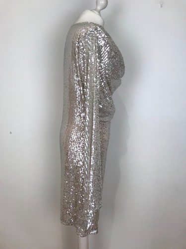 FREE PEOPLE x For Love & Lemons 'Tia' Silver Sequin Mini Dress X-LARGE RRP$259 - Picture 16 of 21