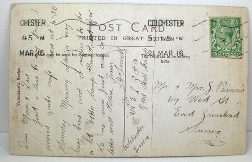 Postkarte Militärkrankenhaus Colchester, Reed Hall Camp; Poststempel 1916; 1. Weltkrieg - Bild 2 von 2