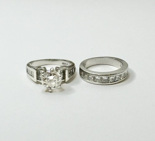 1.50 Carat Round Brilliant SI1 Diamond Engagement Ring & Band Size 4 - Picture 12 of 24