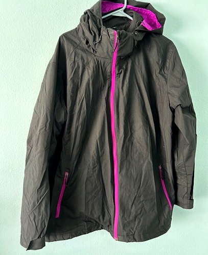 Columbia Womens 3X Interchange Hooded Jacket Black and Purple waterproof fabric - 第 1/11 張圖片