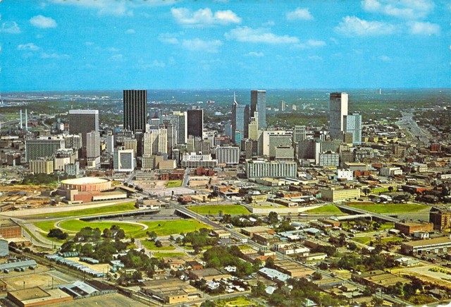 TX Dallas AERIAL VIEW 1970 DALLAS AUDITORIUM Dexter Press 4x6 Postcard EBay
