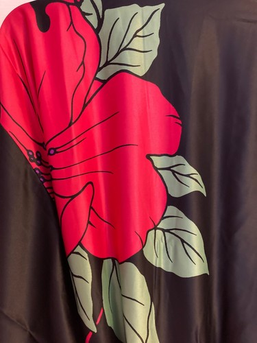 Accappatoio kimono donna Natori taglia XL stampato manica larga raso nero/multi 160€ nuovo con etichette - Foto 7 di 9