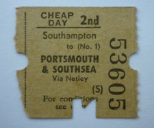Southampton To Portsmouth Southsea Via Netley Railway Station Ticket