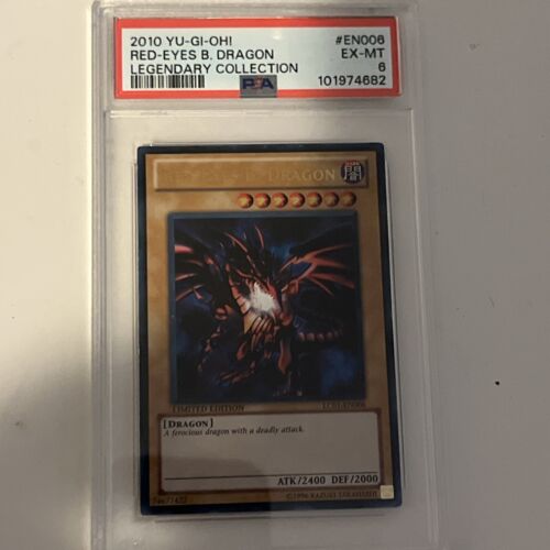 Yu-Gi-Oh! Red-Eyes B. Dragon Limited Ed. Legendary Collection LC01-EN006 PSA 6 - Picture 2 of 4
