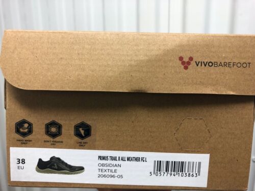 Wmns Vivobarefoot Primus Trail II All Weather WATER RESISTANT Obsidian 7.5 EU38 - Picture 3 of 11