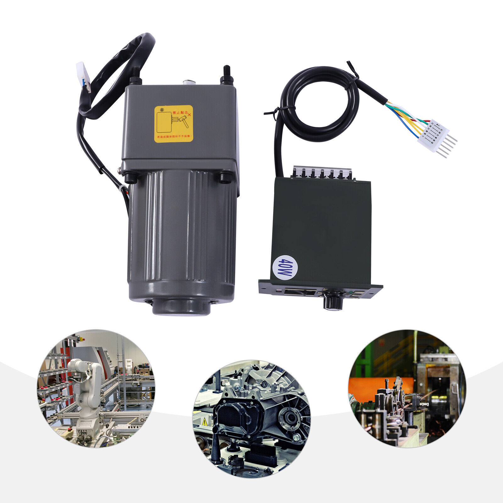 220V 1-Phase Transmission Motor Electric Motor w/ Speed Controller  Adjustable Sp