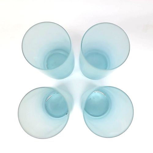Set of 4 Vintage Ice Blue Frosted Beverage/Drinking Glasses/Tumblers 6"Tall - Picture 3 of 7