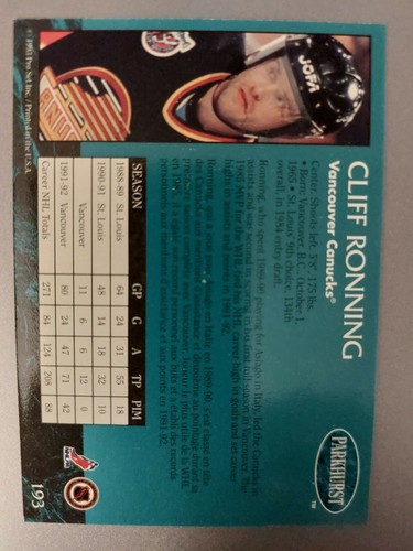 1992-1993 - PARKHURST HOCKEY CARDS series 1 - PICK YOUR CARD From The LIST - Picture 255 of 311