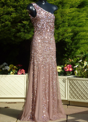 sistaglam rose gold dress Rosemarie Sequin Maxi Size 10 Wedding PROM Party Cruise Ball Gold sequin dress