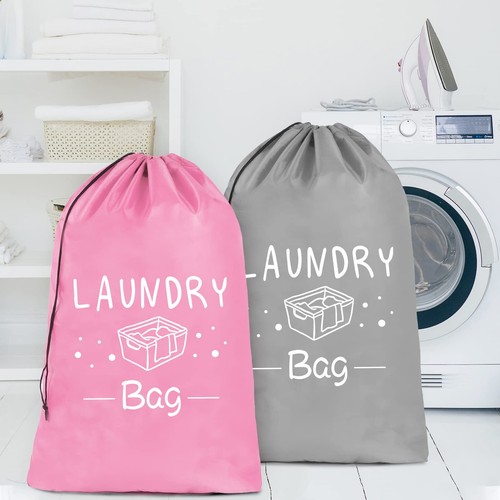 2 Pack Extra Large Travel Laundry Bag Dirty Clothes Organizer with Drawstring... - Picture 6 of 7