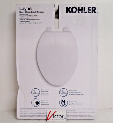 NUOVO sedile WC allungato antimicrobico silenzioso-chiuso Kohler Layne | R35819-A-0 - Foto 2 di 9