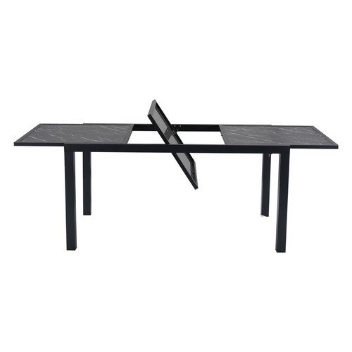 Outdoor Expandable Dining Table for 6-8 Person with Marble-Look Tabletop - Picture 7 of 16