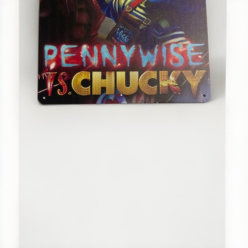 Pennywise Chucky IT Clown Childs Play Collectible Horror Movie Metal Wall Sign - Picture 3 of 6