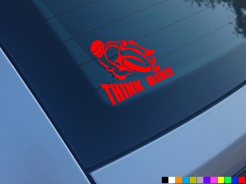 THINK BIKE AUTO AUFKLEBER MOTORRAD AUFKLEBER STOßSTANGE FENSTER LAPTOP VAN VINYL HELM - Bild 8 von 11