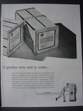 1947 Ethyl Gasoline Gas Fuel in Crates ? Vintage Print Ad 12668