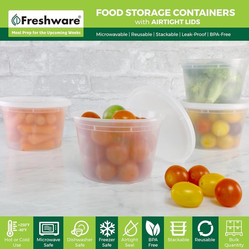 50 Set 16oz Food Storage Containers with Lids, BPA Free, Leakproof, Meal Prep - Picture 32 of 56