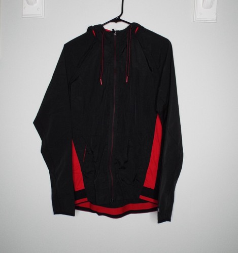 Russell Athletic Hooded Raincoat Men's Small (34-36) Black & Red Workout Gear