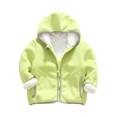 Toddler Girls Boys Winter Long Sleeve Coat Solid Thick Fleece Zipper Hood Coat - Picture 21 of 37