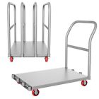 2000lbs Heavy Duty Steel Panel Truck - Drywall Cart with 5" Casters & Handrails