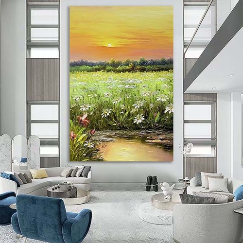 Hand Painted Flower Oil Painting Abstract Scenery Wall Art Home Decor - Imagen 5 de 6