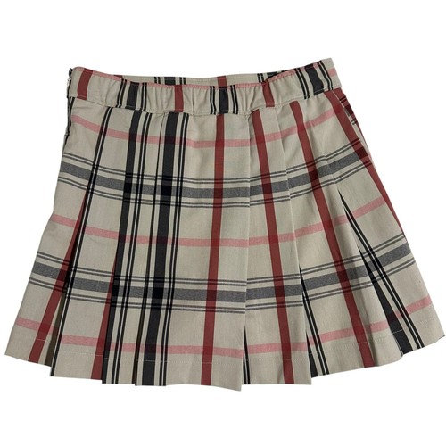 NWOT Nordstrom Pleated Plaid Skort Ivory Dove Girls 10 - Picture 1 of 8