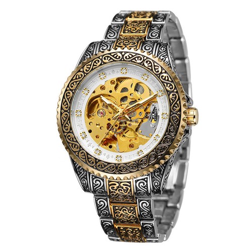 Men's Automatic Wristwatch Waterproof Stainless Steel Diamond Mechanical Watches - Picture 14 of 16