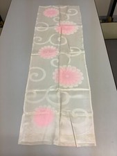 Japanese Vintage Kimono Fabric cloth Boro silk White Flower Dirt 42.9x13.3in