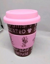 Disney Parks Minnie Mouse Pink/Brown Coffee/Tea Tumbler with Lid
