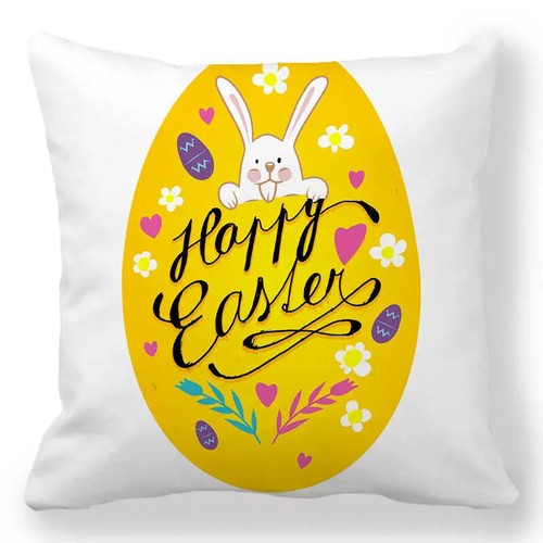 Easter Pillowcase Colored Eggs Print Cushion Cover Happy Easter Cushion Cover - Picture 48 of 49