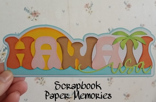 Scrapbook paper piece,  HAWAII Title, State of HAWAII Die Cut, Scrapbook  - Picture 1 of 2