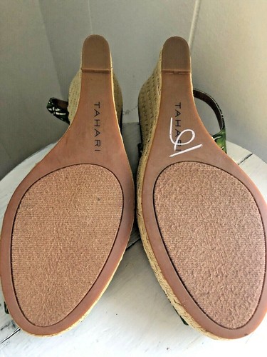 *New* TAHARI Size 6 Taylor Palm Wedge Espadrille Sandal/Heel NWOT - Picture 3 of 12