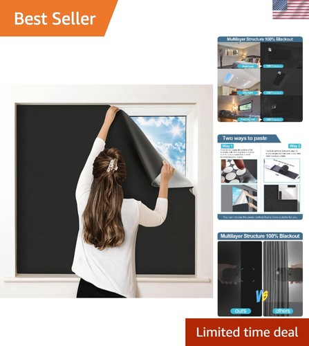 Portable 100% Blackout Curtains - No Drill Window Shades for Travel & Nurseries