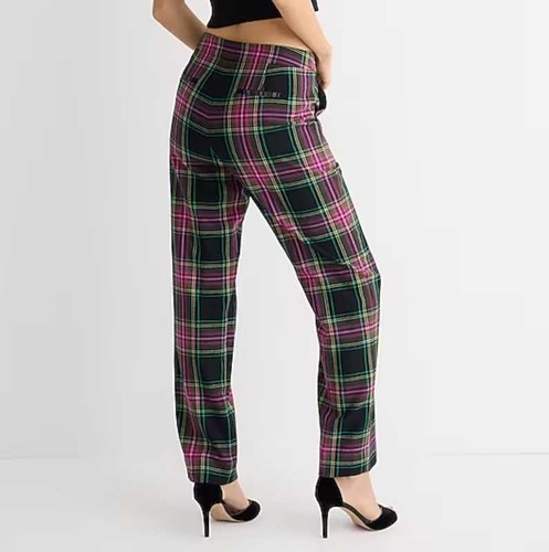 New women's J Crew Kate straight leg pant in pink Stewart tartan plaid wool - Picture 12 of 12