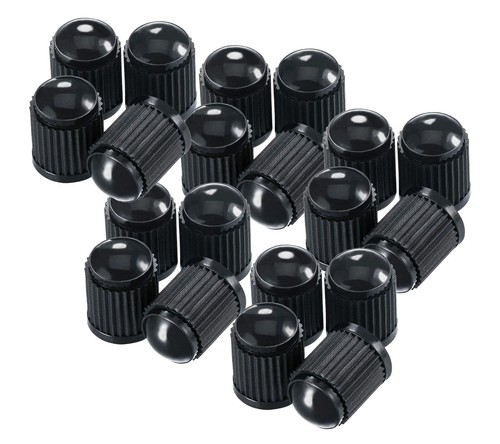 20x DUST AIR VALVE TYRE CAPS BLACK PLASTIC COVERS CAR BIKE WHEEL & MOTORBIKE NEW - Picture 18 of 19