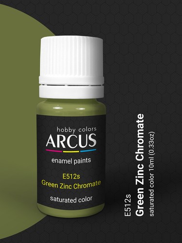 Peinture émail Arcus 512 vert zinc chromate couleur saturée USAF 10 ml - Photo 1 sur 2