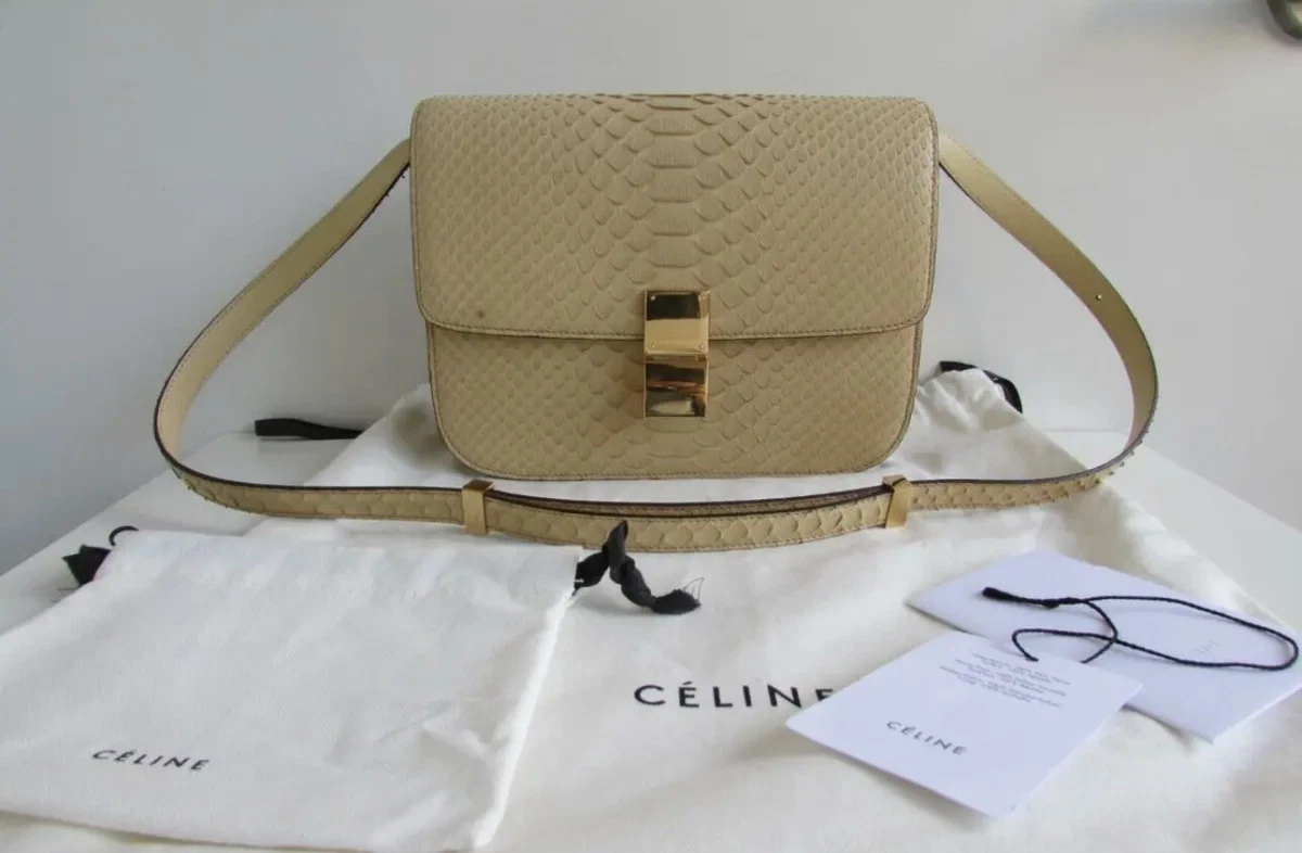 CELINE Classic Box Bag Medium Crossbody Vanilla Python Print