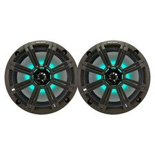 Kicker 8" 300W 2-Way Marine MultiColor LED Speakers Pair w/Charcoal Grilles