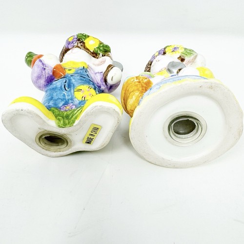 Vintage Easter Bunnies Salt Pepper Shakers Farmer Rabbits Holiday Decor Spring - Picture 6 of 7