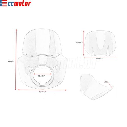 5-3/4" Front Headlight Fairing w/ 11" Windshield For Harley Dyna FXDL FXDB 06-17 - Picture 10 of 10