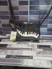  CHALA Piano Purse Bag Pleather Faux Leather Indigo Music Treble Clef New