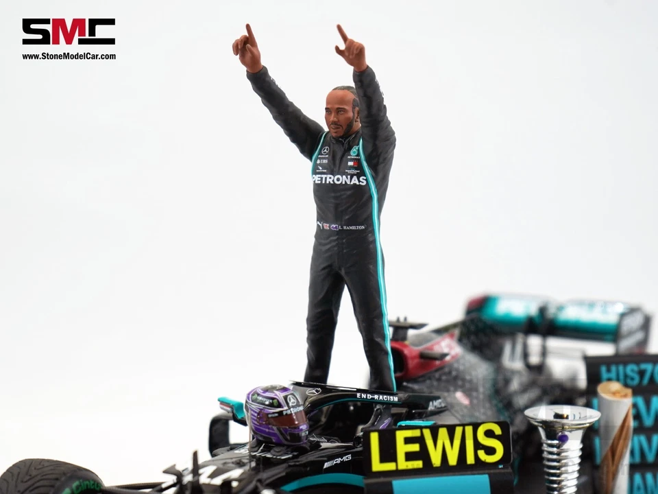 Mercedes F1 W11 44 Lewis Hamilton Turkey GP 2020 7x WDC 1:18 Spark Figure LE 544 - Image 2 of 4