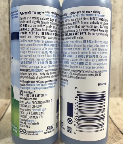 3 Febreze To Go Fabric Refresher Odor Neutralizer Gain Original Each 2.8 oz - Picture 3 of 3