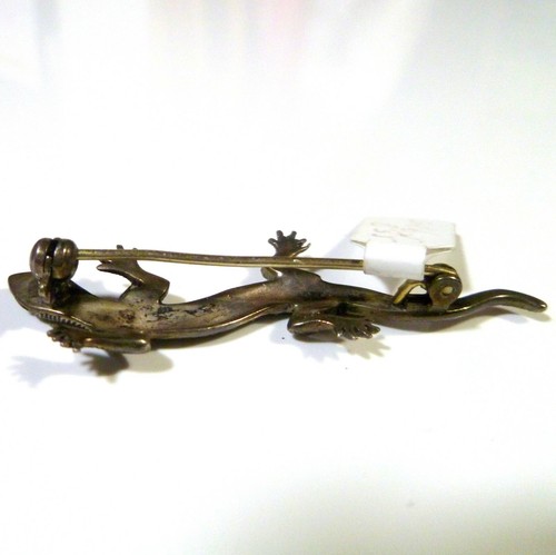 835er Silber Anstecknadel Brosche Eidechse - Bild 5 von 7