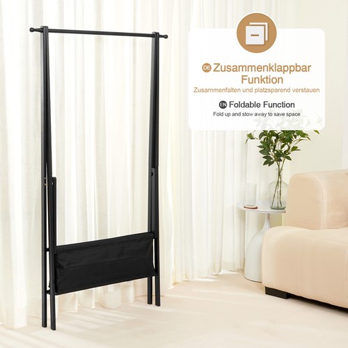 Garderobenständer Kleiderständer Bambus zusammenklappbar Kleiderablage - Bild 12 von 19