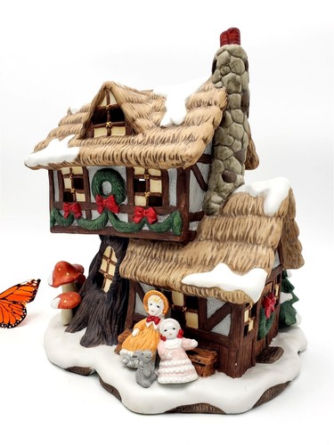 FITZ & FLOYD Holiday Hamlet DOLLMAKERS COTTAGE Enchanted Forrest, 1993 Boxed - Picture 10 of 24