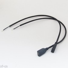4pcs 0.3M/1ft Micro 5pin USB Female Jack 2 wires Power Pigtail Cable DIY Black