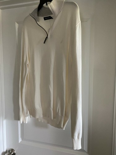 $59.50 NUEVO CON ETIQUETAS SUÉTER NÁUTICA PARA HOMBRE GRANDE L BLANCO MARSHMELLOW COLOR GENIAL IMPRESIONANTE - Imagen 2 de 8