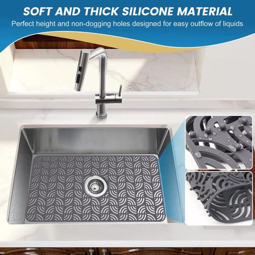 Premium Silicone Sink Protector for Kitchen Sink,Kitchen Sink Mat Grid 26"x 14" - Picture 2 of 6