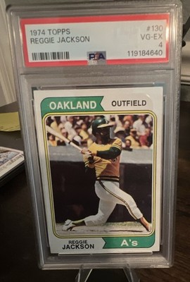 Topps 1974 Reggie Jackson #130 PSA 4 Graded Base Set Oakland Athletics