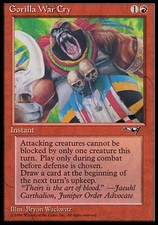 Gorilla War Cry (Leaning Left) Light Play, English Magic the Gathering MTG Allia